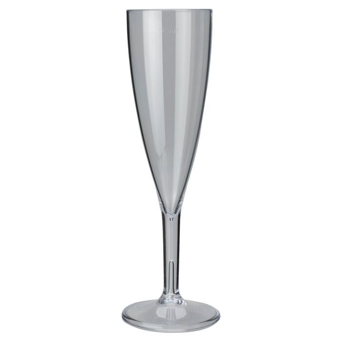 Reusable Clarity Champagne Flute UKCA marked & CE marked 125ml to line