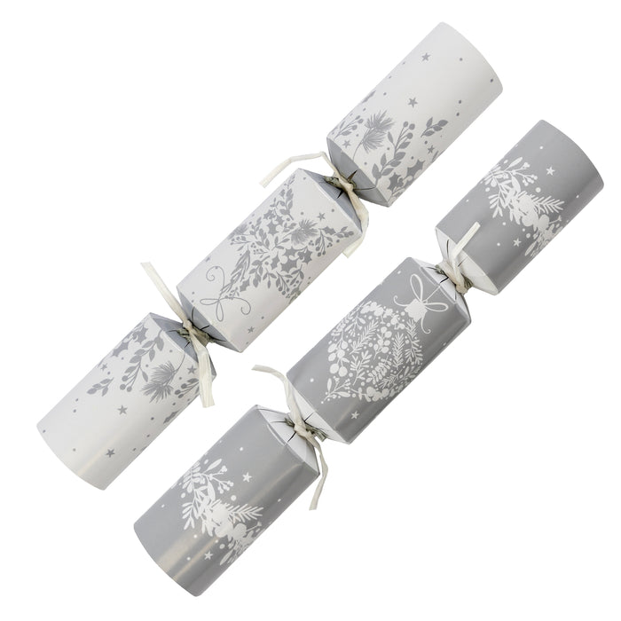 10" Standard Silver & White Bauble Cracker