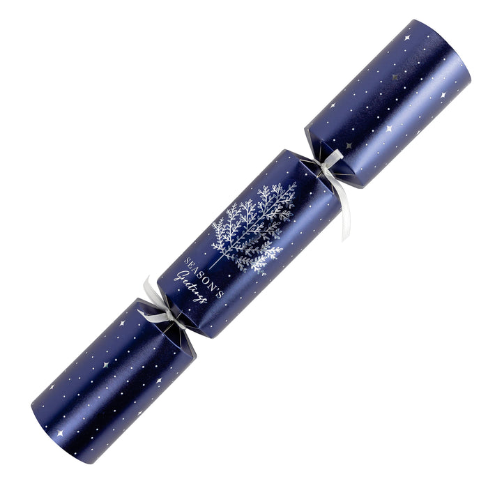 12" Premium Blue & Silver Tree Crackers