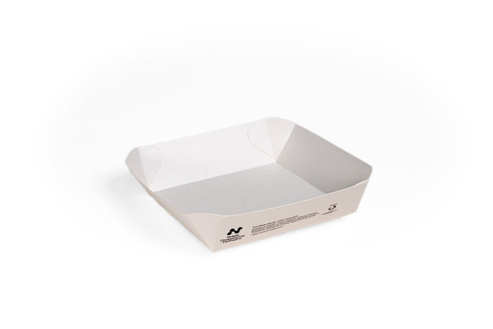 Notpla Seaweed Lined Curved Tray White