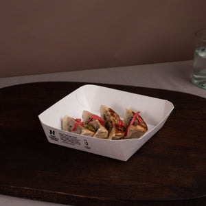 Notpla Seaweed Lined Curved Tray White