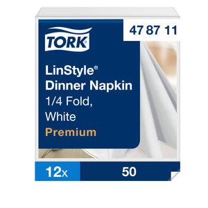 Tork® Linstyle Dinner Napkin White 1/4 Fold