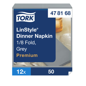 Tork® Linstyle Dinner Napkin Grey 1/8 Fold