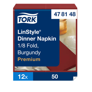 Tork® Linstyle Dinner Napkin Burgundy 1/8 Fold