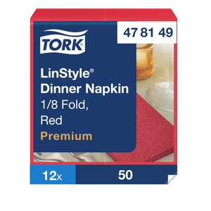 Tork® Linstyle Dinner Napkin Red 1/8 Fold