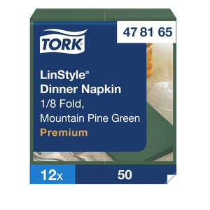 Tork® Linstyle Dinner Napkin Mountain Pine Green 1/8 Fold