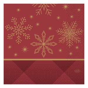 Christmas Red & Gold Napkin 33cm 3ply - NEW