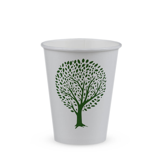 Green Tree Single Wall Hot Cups 8oz