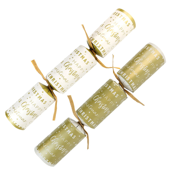 10" Standard Cream & Gold Script Crackers