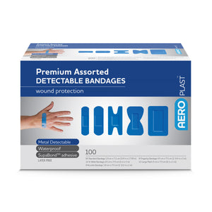 AeroPlast Detectable Blue Assorted Plasters