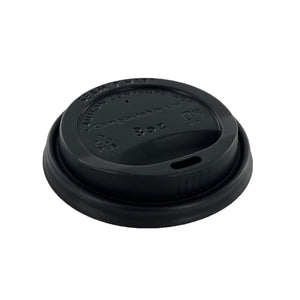 Hot Cup CPLA Black Lid Fits 8-16oz Cups
