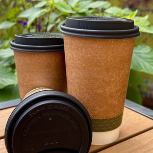 Hot Cup CPLA Black Lid Fits 8-16oz Cups