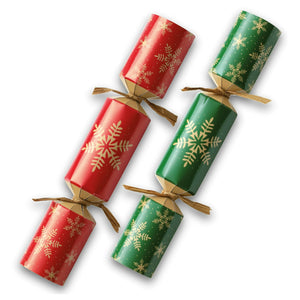 9" Standard Green & Red Snowflake Crackers