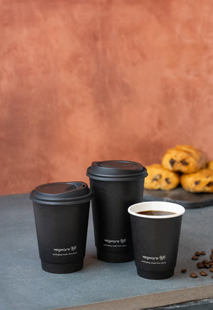 Black Double Wall Hot Cup 8-16oz