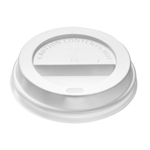 Hot Cup Lid White Fits 8oz Cups