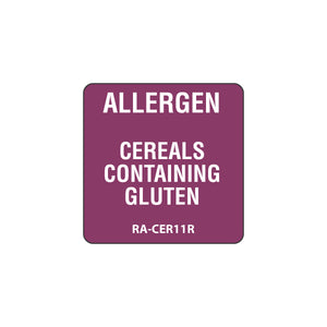 Cereal/Gluten Allergen Warning Label