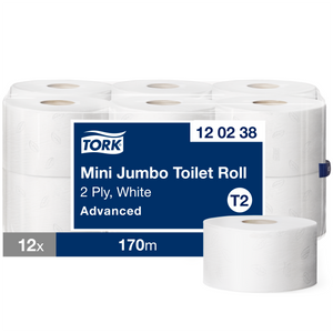 Tork® Mini Jumbo Toilet Roll White 2ply