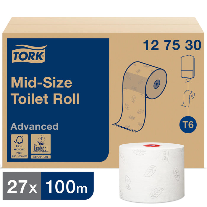 Tork® Midsize Toilet Roll White 2ply