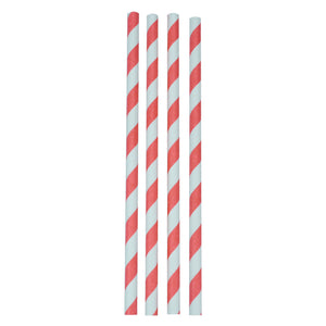 Paper Red & White Striped Smoothie Straw 8x200mm