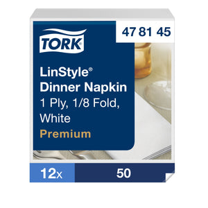 Tork® Linstyle Dinner Napkin White 1/8 Fold