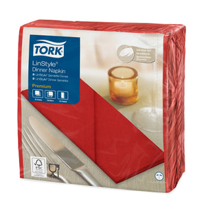 Tork® Linstyle Dinner Napkin Red 1/8 Fold