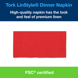 Tork® Linstyle Dinner Napkin Red 1/8 Fold