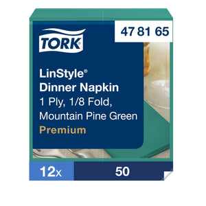 Tork® Linstyle Dinner Napkin Mountain Pine Green 1/8 Fold