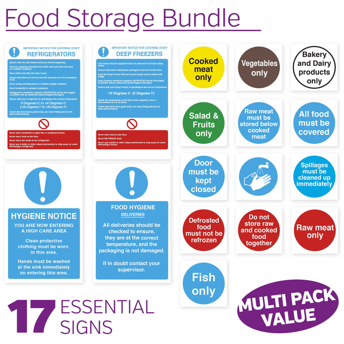Catering Storage Sign Pack