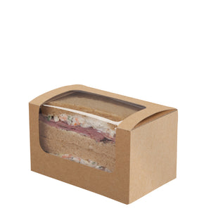 Recyclable Kraft Bloomer & Square Cut Paperboard Sandwich Pack