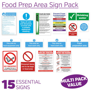 Food Prep Area Sign Pack