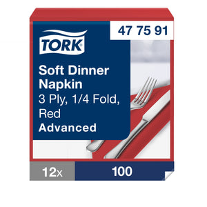 Tork® Dinner Napkin Red 3ply