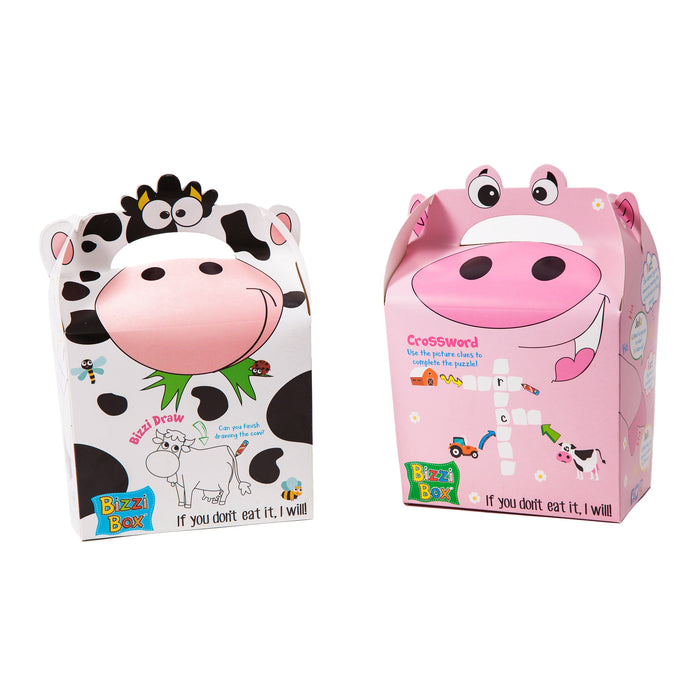 Kids Farm Pig & Cow Meal Boxes