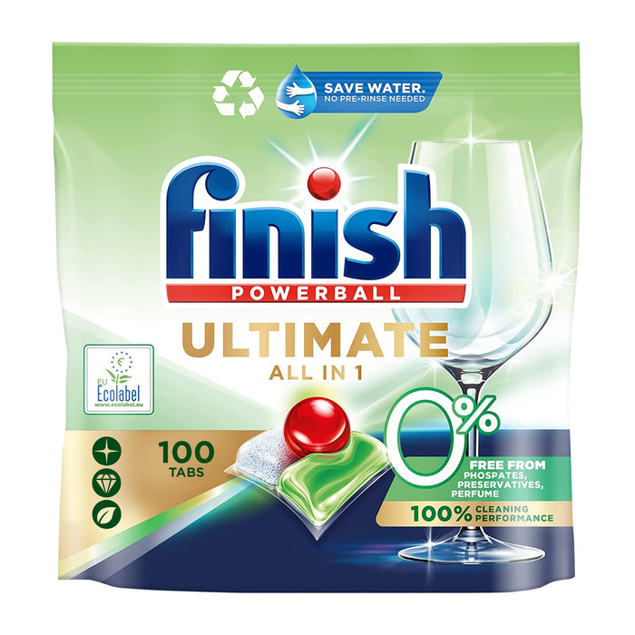 Finish Ultimate All in One 0% Dishwasher Tablets 100 Tablets