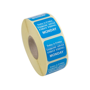 Use By Day Monday Label Blue