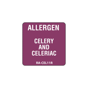 Celery Allergen Warning Label